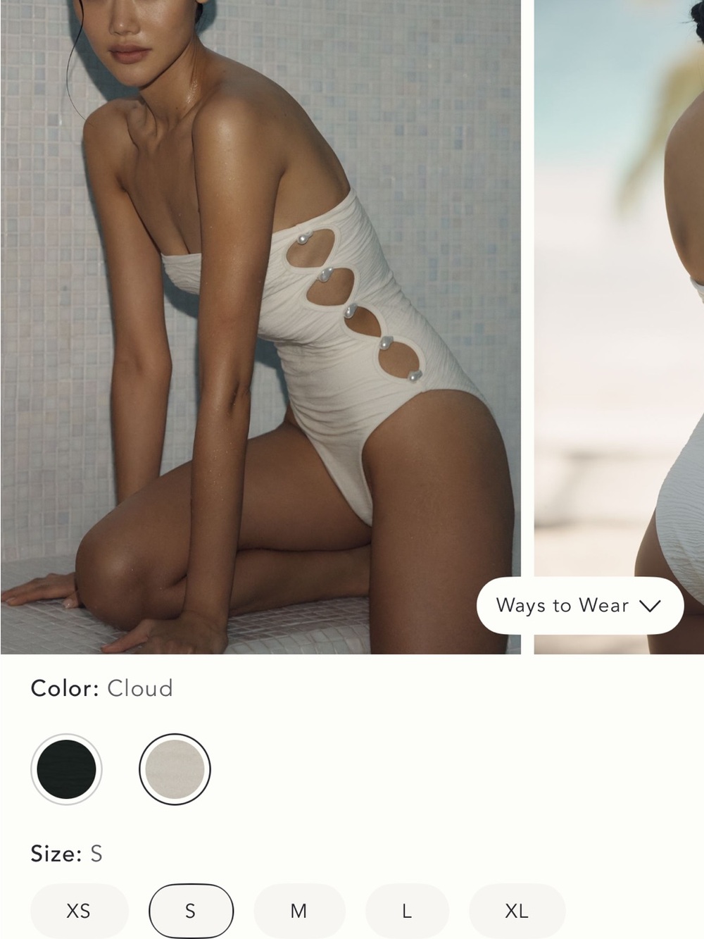 Cloud Cutout Pearl-Accent One-Piece Swimsuit